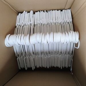 60 Adult White Plastic Hangers